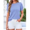imageBTFBM Short Sleeve Sweater for Women 2026 Spring Summer Knit Basic Tops Lightweight Business Casual Vacation OutfitsLight Blue