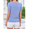 imageBTFBM Short Sleeve Sweater for Women 2026 Spring Summer Knit Basic Tops Lightweight Business Casual Vacation OutfitsLight Blue