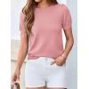 imageBTFBM Short Sleeve Sweater for Women 2026 Spring Summer Knit Basic Tops Lightweight Business Casual Vacation OutfitsPink