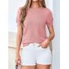 imageBTFBM Short Sleeve Sweater for Women 2026 Spring Summer Knit Basic Tops Lightweight Business Casual Vacation OutfitsPink