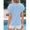 imageBTFBM Summer Tops for Women 2026 Crew Neck Ruffle Short Sleeve Shirts Loose Tunic Casual Spring BlousesLight Blue