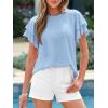 imageBTFBM Summer Tops for Women 2026 Crew Neck Ruffle Short Sleeve Shirts Loose Tunic Casual Spring BlousesLight Blue