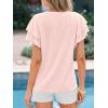 imageBTFBM Summer Tops for Women 2026 Crew Neck Ruffle Short Sleeve Shirts Loose Tunic Casual Spring BlousesPink