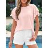 imageBTFBM Summer Tops for Women 2026 Crew Neck Ruffle Short Sleeve Shirts Loose Tunic Casual Spring BlousesPink