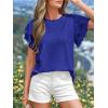 imageBTFBM Summer Tops for Women 2026 Crew Neck Ruffle Short Sleeve Shirts Loose Tunic Casual Spring BlousesRoyal Blue