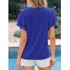 imageBTFBM Summer Tops for Women 2026 Crew Neck Ruffle Short Sleeve Shirts Loose Tunic Casual Spring BlousesRoyal Blue