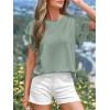 imageBTFBM Summer Tops for Women 2026 Crew Neck Ruffle Short Sleeve Shirts Loose Tunic Casual Spring BlousesSage Green