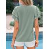 imageBTFBM Summer Tops for Women 2026 Crew Neck Ruffle Short Sleeve Shirts Loose Tunic Casual Spring BlousesSage Green