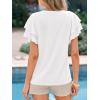 imageBTFBM Summer Tops for Women 2026 Crew Neck Ruffle Short Sleeve Shirts Loose Tunic Casual Spring BlousesWhite