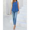 imageBTFBM Womens Tank Tops 2026 Summer Casual Sleeveless Button Down Shirts Embroidered Eyelet Blouse Beach Vacation ClothesBlue