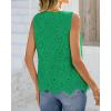 imageBTFBM Womens Tank Tops 2026 Summer Casual Sleeveless Button Down Shirts Embroidered Eyelet Blouse Beach Vacation ClothesGreen