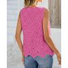 imageBTFBM Womens Tank Tops 2026 Summer Casual Sleeveless Button Down Shirts Embroidered Eyelet Blouse Beach Vacation ClothesRose Pink