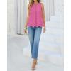 imageBTFBM Womens Tank Tops 2026 Summer Casual Sleeveless Button Down Shirts Embroidered Eyelet Blouse Beach Vacation ClothesRose Pink