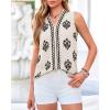 imageBTFBM Womens Tank Tops Floral Printed V Neck Sleeveless Spring 2026 Business Work Dressy Casual Shirts Chiffon BlousesBeige