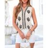 imageBTFBM Womens Tank Tops Floral Printed V Neck Sleeveless Spring 2026 Business Work Dressy Casual Shirts Chiffon BlousesBeige