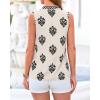 imageBTFBM Womens Tank Tops Floral Printed V Neck Sleeveless Spring 2026 Business Work Dressy Casual Shirts Chiffon BlousesBeige