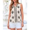 imageBTFBM Womens Tank Tops Floral Printed V Neck Sleeveless Spring 2026 Business Work Dressy Casual Shirts Chiffon BlousesBeige