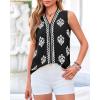 imageBTFBM Womens Tank Tops Floral Printed V Neck Sleeveless Spring 2026 Business Work Dressy Casual Shirts Chiffon BlousesBlack