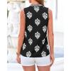 imageBTFBM Womens Tank Tops Floral Printed V Neck Sleeveless Spring 2026 Business Work Dressy Casual Shirts Chiffon BlousesBlack