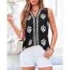 imageBTFBM Womens Tank Tops Floral Printed V Neck Sleeveless Spring 2026 Business Work Dressy Casual Shirts Chiffon BlousesBlack