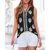 imageBTFBM Womens Tank Tops Floral Printed V Neck Sleeveless Spring 2026 Business Work Dressy Casual Shirts Chiffon BlousesBlack
