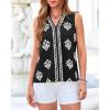 imageBTFBM Womens Tank Tops Floral Printed V Neck Sleeveless Spring 2026 Business Work Dressy Casual Shirts Chiffon BlousesBlack