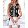 imageBTFBM Womens Tank Tops Floral Printed V Neck Sleeveless Spring 2026 Business Work Dressy Casual Shirts Chiffon BlousesBlack