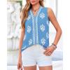 imageBTFBM Womens Tank Tops Floral Printed V Neck Sleeveless Spring 2026 Business Work Dressy Casual Shirts Chiffon BlousesLight Blue