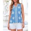 imageBTFBM Womens Tank Tops Floral Printed V Neck Sleeveless Spring 2026 Business Work Dressy Casual Shirts Chiffon BlousesLight Blue