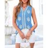 imageBTFBM Womens Tank Tops Floral Printed V Neck Sleeveless Spring 2026 Business Work Dressy Casual Shirts Chiffon BlousesLight Blue