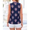 imageBTFBM Womens Tank Tops Floral Printed V Neck Sleeveless Spring 2026 Business Work Dressy Casual Shirts Chiffon BlousesNavy Blue