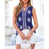 imageBTFBM Womens Tank Tops Floral Printed V Neck Sleeveless Spring 2026 Business Work Dressy Casual Shirts Chiffon BlousesRoyal Blue