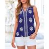imageBTFBM Womens Tank Tops Floral Printed V Neck Sleeveless Spring 2026 Business Work Dressy Casual Shirts Chiffon BlousesRoyal Blue