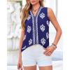 imageBTFBM Womens Tank Tops Floral Printed V Neck Sleeveless Spring 2026 Business Work Dressy Casual Shirts Chiffon BlousesRoyal Blue