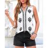 imageBTFBM Womens Tank Tops Floral Printed V Neck Sleeveless Spring 2026 Business Work Dressy Casual Shirts Chiffon BlousesWhite