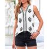 imageBTFBM Womens Tank Tops Floral Printed V Neck Sleeveless Spring 2026 Business Work Dressy Casual Shirts Chiffon BlousesWhite