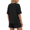 imageBTFBM 2 Piece Lounge Sets For Women 2026 Summer Airport Travel Vacation Outfits Loose Matching Clothing Spring Short SetBlack