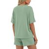 imageBTFBM 2 Piece Lounge Sets For Women 2026 Summer Airport Travel Vacation Outfits Loose Matching Clothing Spring Short SetGrey Green