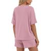 imageBTFBM 2 Piece Lounge Sets For Women 2026 Summer Airport Travel Vacation Outfits Loose Matching Clothing Spring Short SetPink