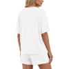 imageBTFBM 2 Piece Lounge Sets For Women 2026 Summer Airport Travel Vacation Outfits Loose Matching Clothing Spring Short SetWhite