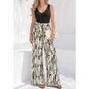 imageBTFBM Two Piece Sets For Women Summer 2026 Spring Outfits Casual Sleeveless Wide Leg Pants Sets Beach Vacation ClothesFloral Apricot Black