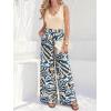 imageBTFBM Two Piece Sets For Women Summer 2026 Spring Outfits Casual Sleeveless Wide Leg Pants Sets Beach Vacation ClothesFloral Apricot Blue