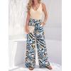 imageBTFBM Two Piece Sets For Women Summer 2026 Spring Outfits Casual Sleeveless Wide Leg Pants Sets Beach Vacation ClothesFloral Apricot Blue