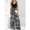 imageBTFBM Two Piece Sets For Women Summer 2026 Spring Outfits Casual Sleeveless Wide Leg Pants Sets Beach Vacation ClothesFloral Black