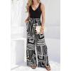 imageBTFBM Two Piece Sets For Women Summer 2026 Spring Outfits Casual Sleeveless Wide Leg Pants Sets Beach Vacation ClothesFloral Black