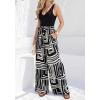 imageBTFBM Two Piece Sets For Women Summer 2026 Spring Outfits Casual Sleeveless Wide Leg Pants Sets Beach Vacation ClothesFloral Black