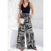 imageBTFBM Two Piece Sets For Women Summer 2026 Spring Outfits Casual Sleeveless Wide Leg Pants Sets Beach Vacation ClothesFloral Black