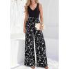 imageBTFBM Two Piece Sets For Women Summer 2026 Spring Outfits Casual Sleeveless Wide Leg Pants Sets Beach Vacation ClothesFloral Black White