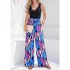 imageBTFBM Two Piece Sets For Women Summer 2026 Spring Outfits Casual Sleeveless Wide Leg Pants Sets Beach Vacation ClothesFloral Blue