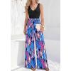 imageBTFBM Two Piece Sets For Women Summer 2026 Spring Outfits Casual Sleeveless Wide Leg Pants Sets Beach Vacation ClothesFloral Blue